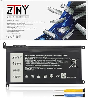 Zdthy batterie wdx0r wdxor 42wh pour dell inspiron 13 5368 5378 5379 7368