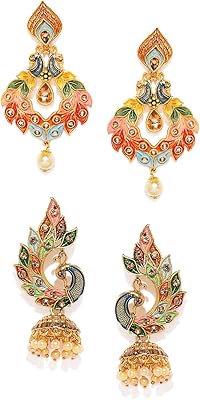 Boucles d'oreilles jhumki en métal non précieux zafiri pearls pour femme