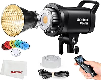 Lampes vidéo led godox sl60iibi sl60ii-bi 2800k-6500k, cri96 + tlci97 +, ventilateur intégré