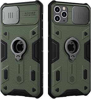 Coque nillkin armor pour iphone 11 pro avec couvercle d'appareil photo coulissant