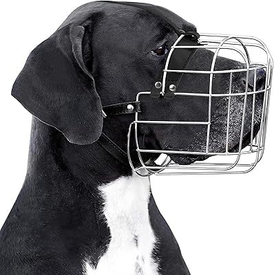 Muselière réglable pour chien en cuir pour dogue allemand bronzedog l (xl)