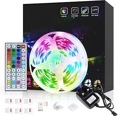Bande lumineuse led romwish 5m lumières led flexibles à couleur changeante 5050 rvb