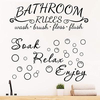 Autocollant mural de salle de bain 2 pièces avec motif en vinyle