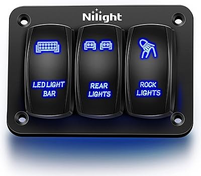 Panneau d'interrupteur à bascule nylite 3 gangs en aluminium 5 24 v
