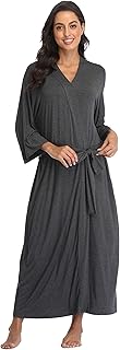 Peignoir en coton pour femmes robe kimono longue et légère chemise de nuit