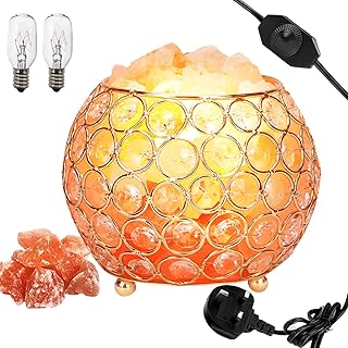 Lampe au sel de l'himalaya, lampe en pierre de cristal naturel avec variateur