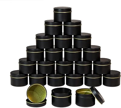 Pots de bougies noirs de 4 oz 24 pots de fabrication en gros