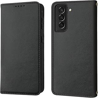 Étui de protection de style portefeuille llangelm pour samsung galaxy s21 en cuir