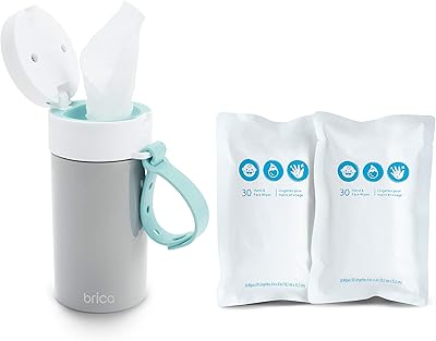 Pack de lingettes pour débutants brica clean to go comprend 60 bébés