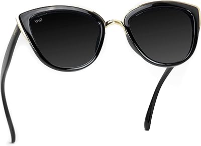 Lunettes de soleil œil de chat miroir surdimensionnées avec yeux