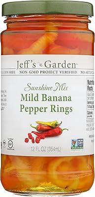 Anneaux de poivron banane doux jeff's garden, sans gluten et sans ogm, 12