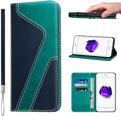 Étui portefeuille en cuir pu llangelm pour iphone 7 plus/8 plus, porte-cartes