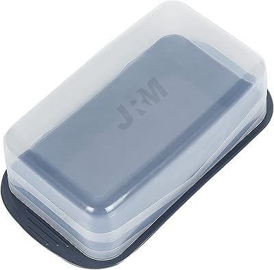 Beurrier en plastique jrm avec couvercle, récipient à beurre (gris)