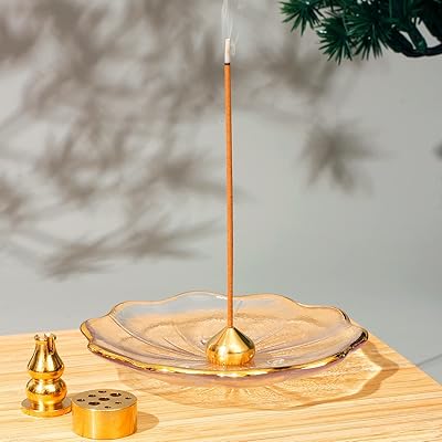 Porte-encens en verre cristal, forme de fleur de cerisier, trois types différents