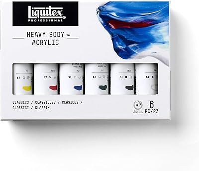Un ensemble de couleurs acryliques liquitex professional à texture épaisse composé