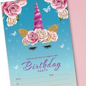 30 x invitations de fête d'anniversaire licorne pour filles et enfants, pack bleu (30 pièces). Explorez un monde de bonnes affaires sur Diaytar Sénégal