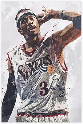 Affiche d'aurora allen iverson, affiche sur toile imprimée de basket-ball pour décoration murale