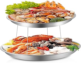 2 pièces plateau de fruits de mer en aluminium de 16 pouces plateau