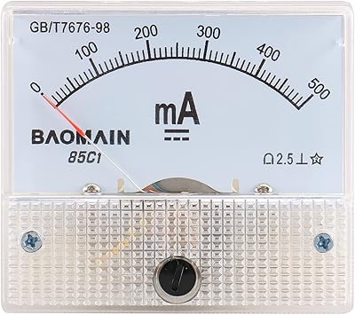 Ampèremètre analogique baumin 85c1 dc 0-500ma panneau de compteur de courant micro-ampère