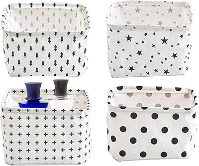 Paniers de placard, 4 pièces, bacs de rangement en tissu avec cadre