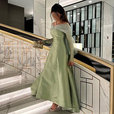 Robes de soirée de luxe en cristal vert pour femmes, robes de bal