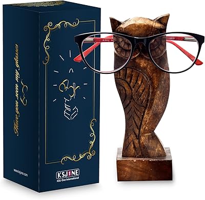 Ksjon porte-lunettes en bois sculpté à la main, coffret cadeau rustique pour femmes