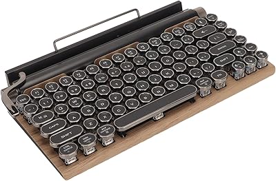 Clavier mécanique rétro clavier de machine à écrire sans fil jolies touches rondes
