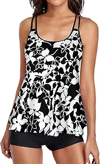 Maillot de bain tankini deux pièces grande taille pour femme, maillot de bain
