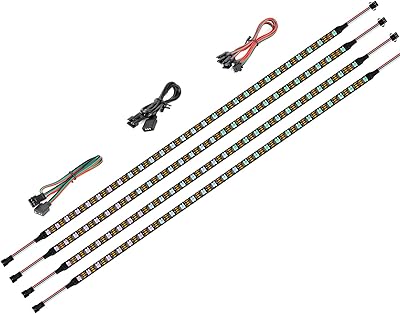 Ptf-lighting pc bande d'éclairage led rvb 4 pièces 19" en-têtes led rvb 5