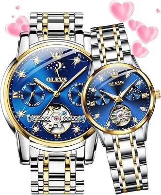 Paire de montres de couple automatiques pour la saint-valentin ensemble pour lui