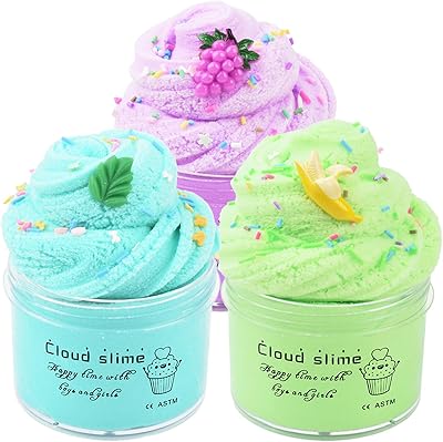 Ensemble de slime mtunlida fruit cloud, paquet de 3 pièces avec slime