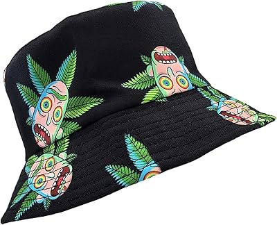 Chapeau bob cinelog, chapeau de soleil réversible unisexe rick et morty chapeau