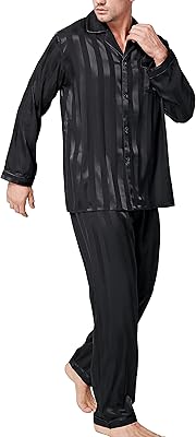 Ensemble pyjama en satin de soie à manches longues pour hommes, vêtements