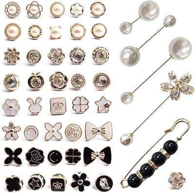 46 pièces broches de broche de chemise pour femmes, broches de broche