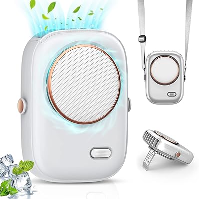 Ventilateur de cou portable fuel, mini ventilateur de taille suspendu avec lanière