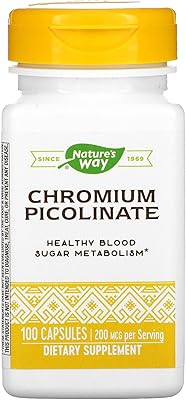 Nature's way, picolinate de chrome, 200 mg, 100 gélules
