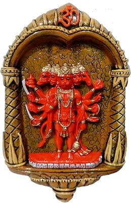 Tenture murale en résine purpledip panchmukhi hanuman : décoration murale de collection