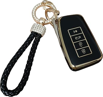 Couvercle de clé winhine fob avec porte-clés brillant pour intelligente lexus