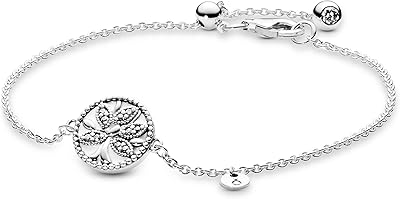 Bijoux pandora - diapositive d'arbre généalogique en argent sterling étincelant, argent sterling, zircone