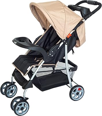 Poussette nouveau-né multi-positions pliable à une main moon trek avec deux plateaux, grand
