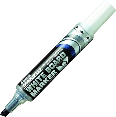 Marqueur pentel maxiflo à pointe biseautée sèche - bleu (paquet de 12)