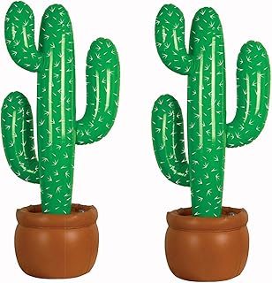 Paquet de 2 décors de cactus gonflables de 35 pouces pour fête hawaïenne