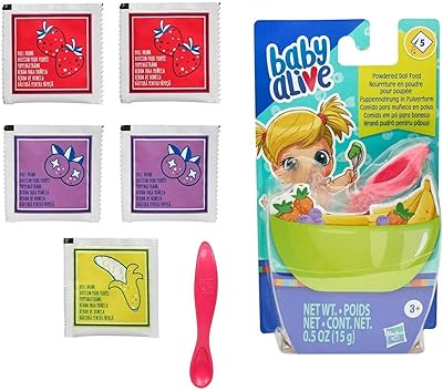 Recharge de nourriture écrasée pour poupée baby alive comprend 5 contenants