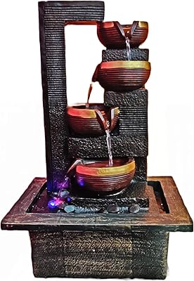 Fontaine d'eau de table alaila home decor avec lumières led pour décorer