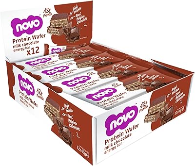 Barre de gaufrettes protéinées novo (chocolat, 40 g, paquet de 12)