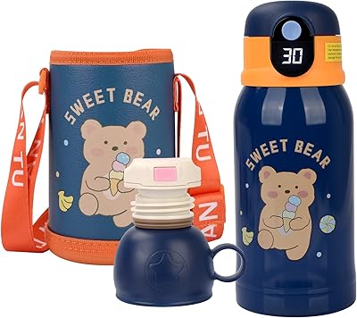Bouteille d'eau pour enfants thermos 500 ml avec affichage led en acier