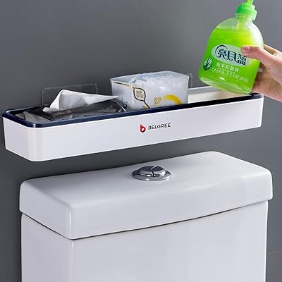 Support de rangement mural en plastique adhésif sans perçage pour salle de bain