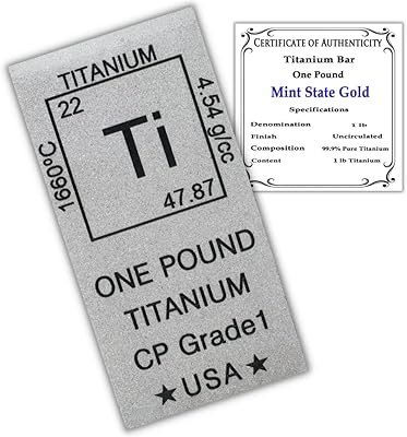 Tige en titane mint state gold de 1 livre - conception chimique pure