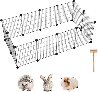 Cage portable à 12 panneaux pour lapins et petits animaux pour une utilisation