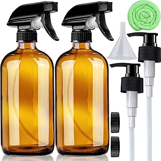 Flacons vaporisateurs en verre ambré de 16 oz (paquet de 2) contenants
